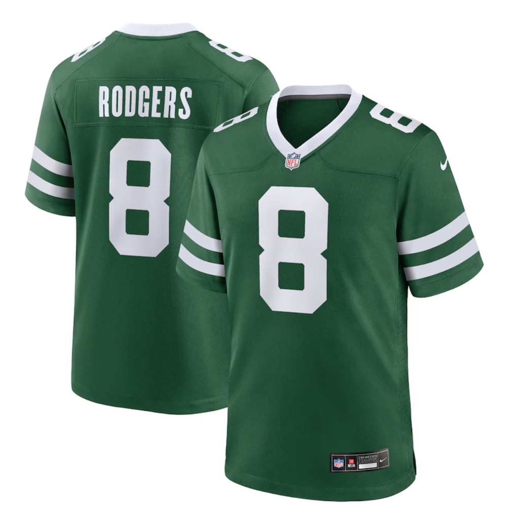 Aaron Rodgers New York Jets Nike Game Jersey - Legacy Green